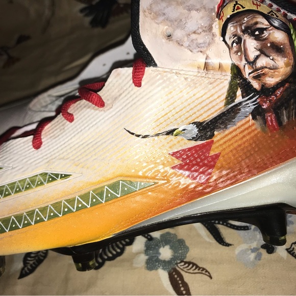 Custom cleats by Adidas hand painted brand new size men’s 12 never been used - Picture 3 of 10